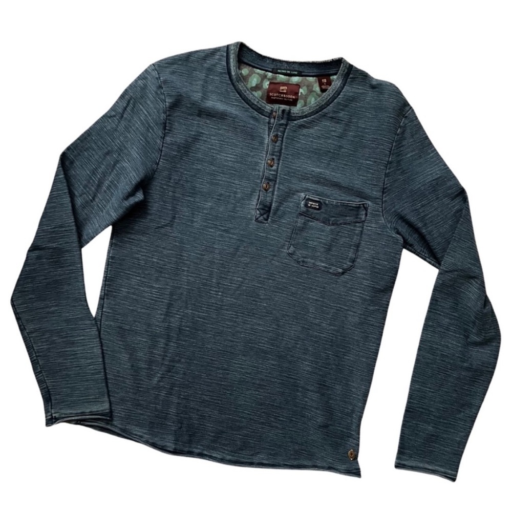 Scotch & Soda Retro De Luxe Indigo Dyed Henley